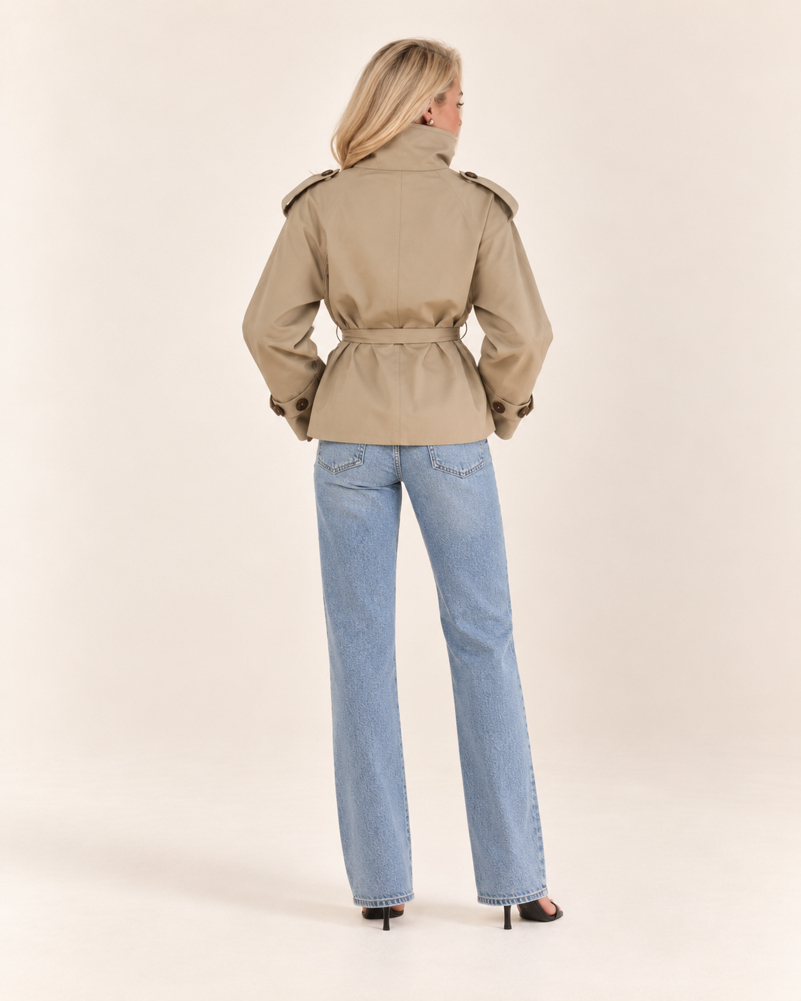 Élise Jacket | chaqueta trench cropped con cinturón