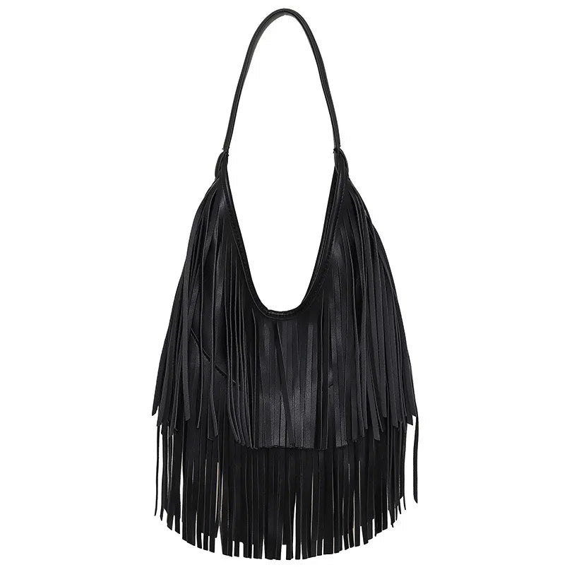 Lunelle Bag | bolso hobo de hombro con borlas